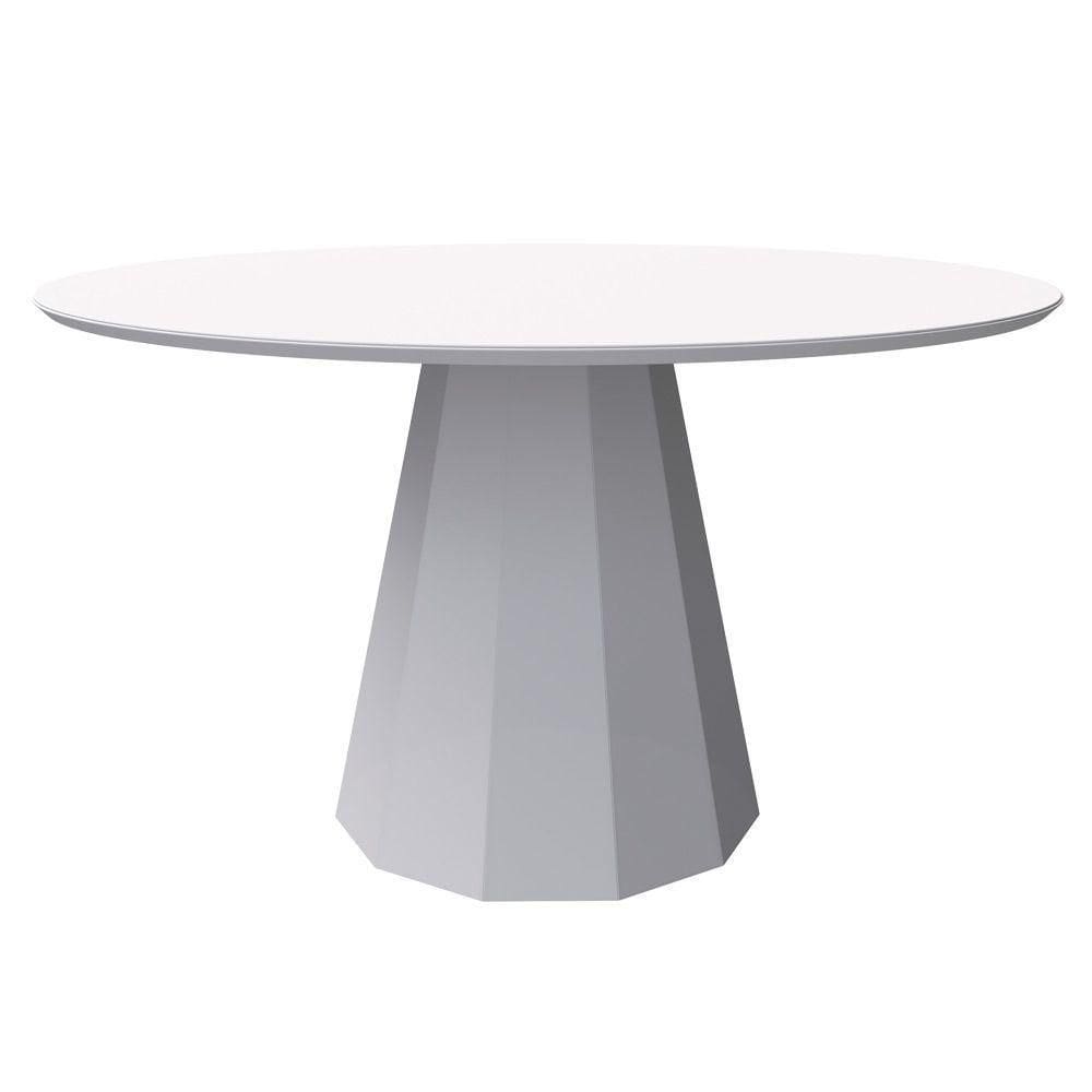Mesa Jantar 6 Lugares 1,35m Tampo Vidro Off White New Ceval