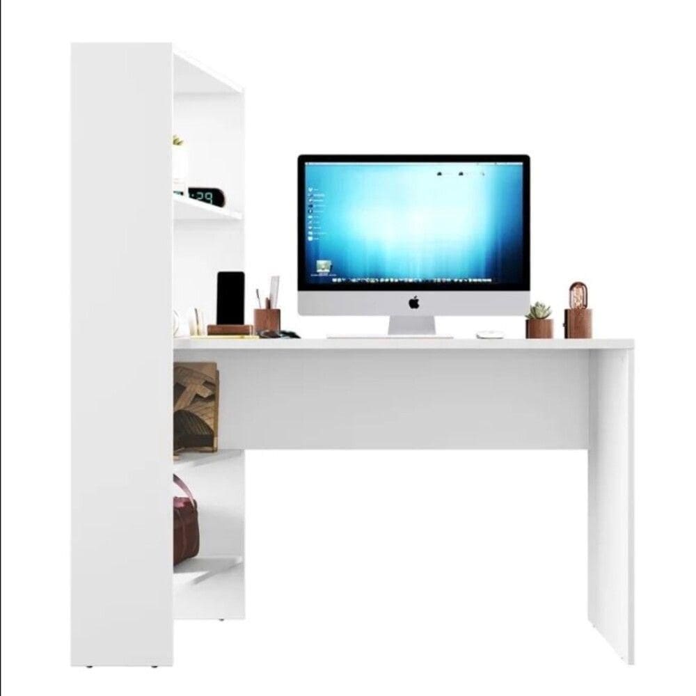Escrivaninha Office Com Estante Integrada Nt2105 Notável Branco New