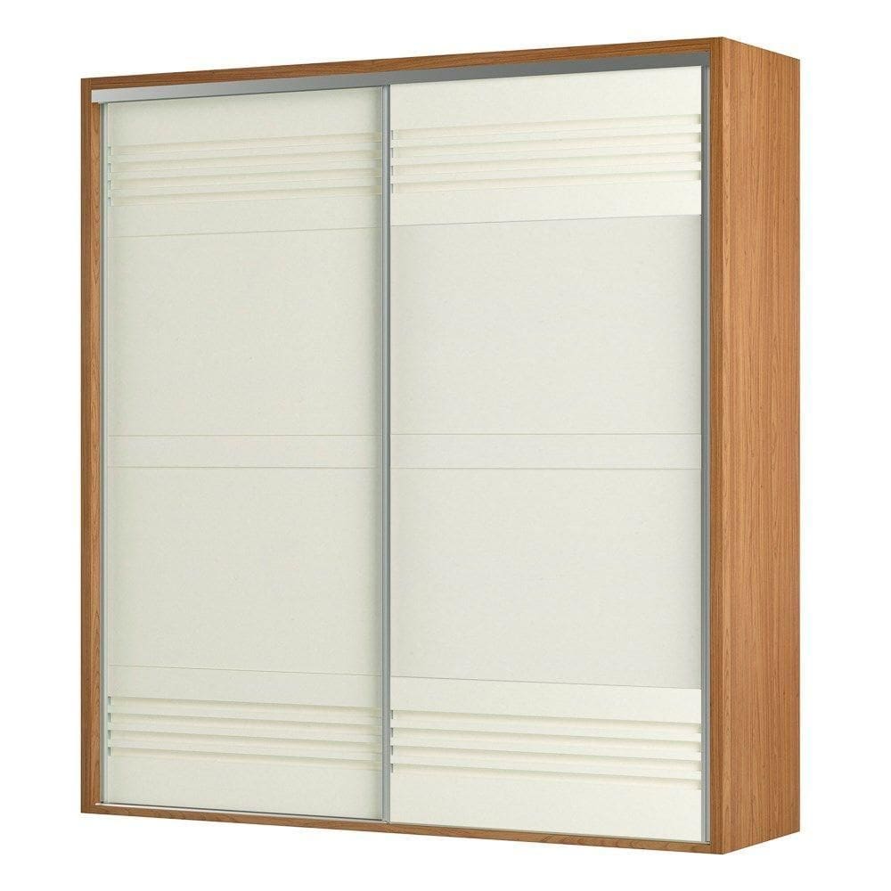 Guarda Roupa Casal 223Cm 2 Portas De Correr 100% Mdf Tw602 Freijó/Off White