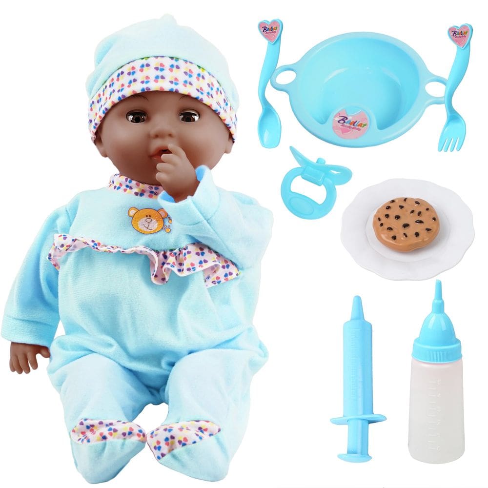 Brinquedo interativo para bonecas Choi`s Black de 40 cm com sons e acessos.
