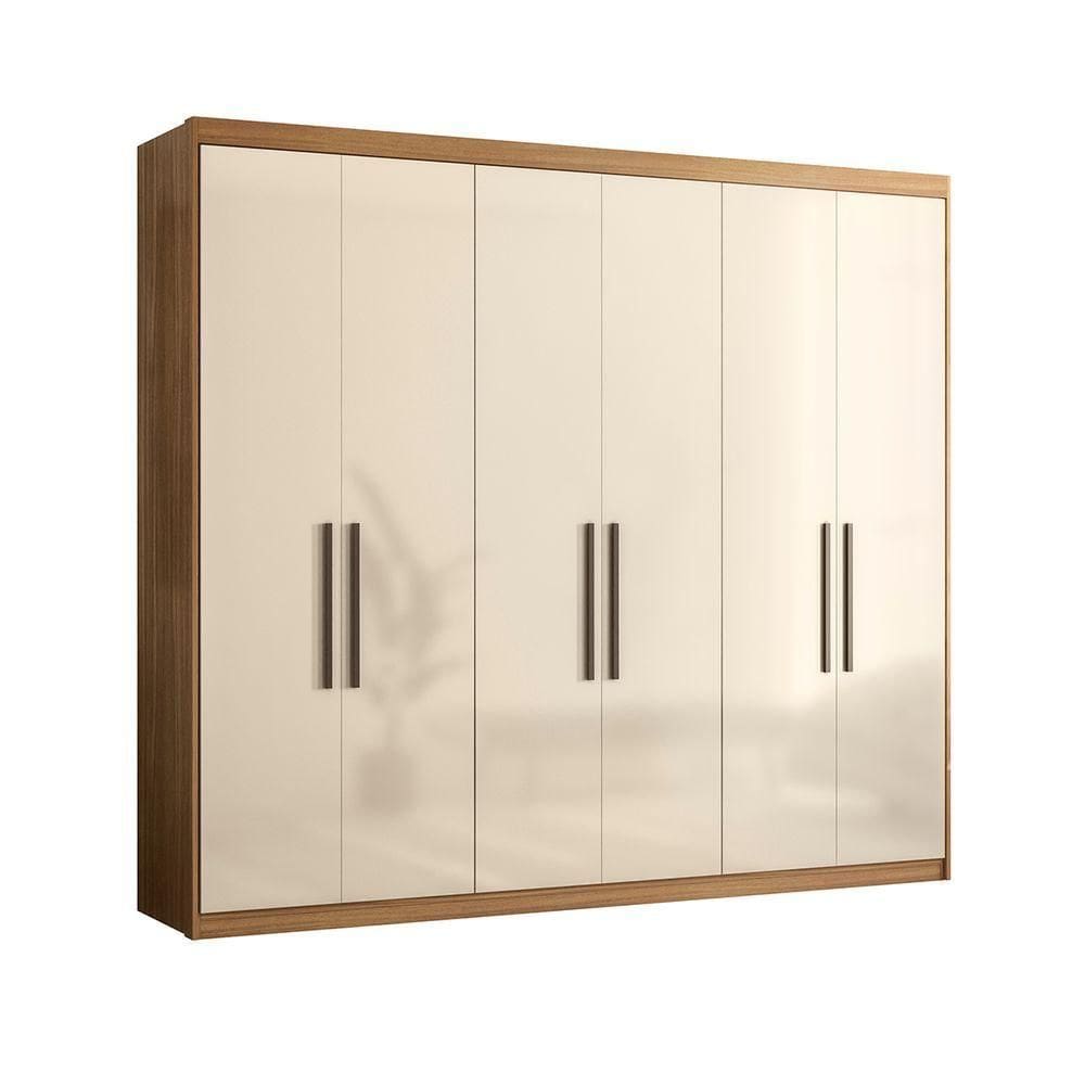 Guarda Roupa Casal 6 Portas Lens Amêndola Off White