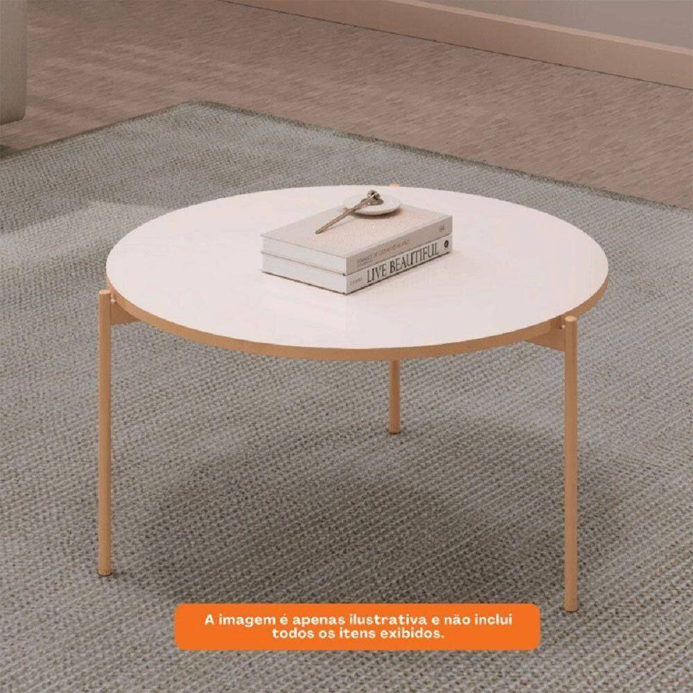 Mesa De Centro Bela 69 Cm Dj Moveis Off White
