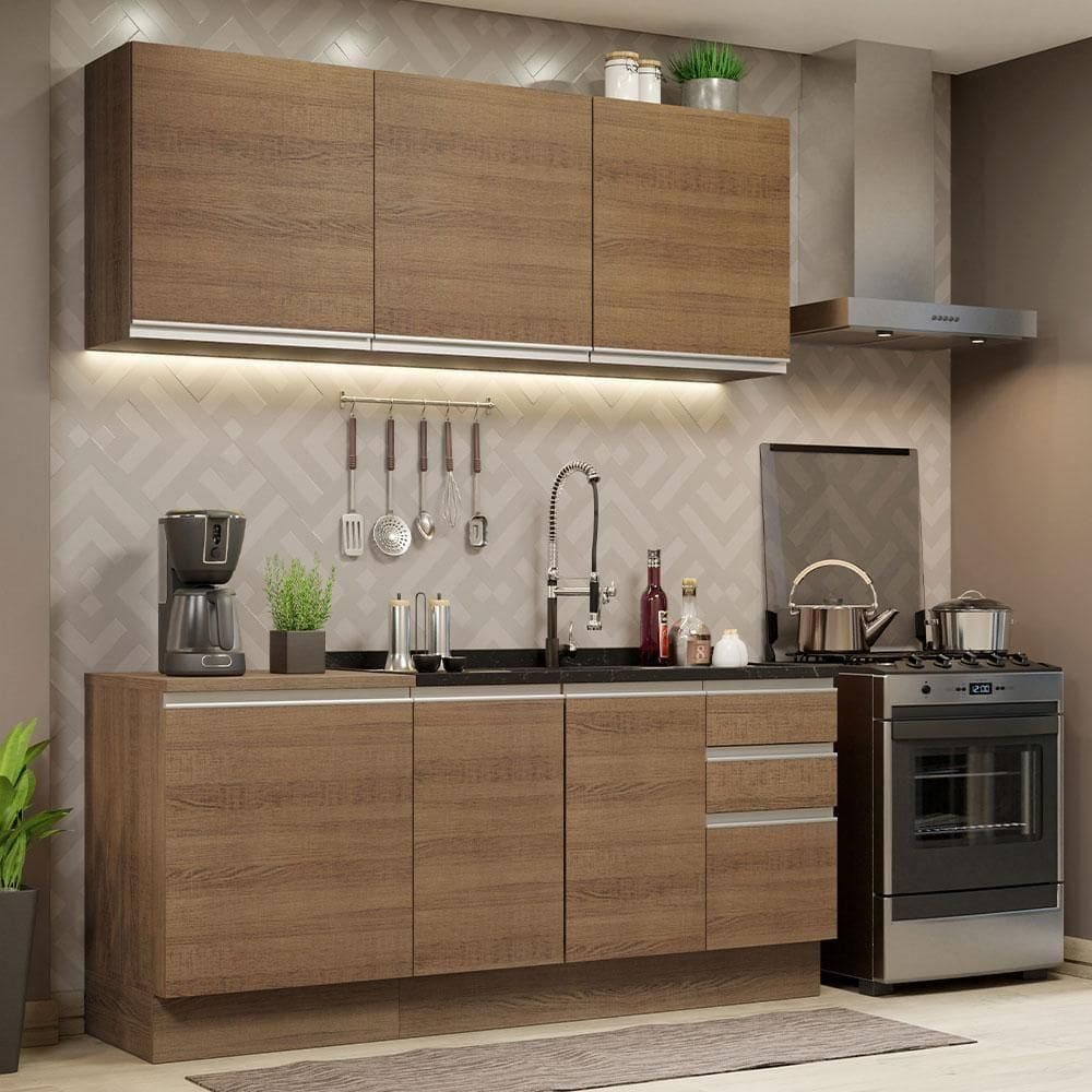 Cozinha Completa 180005 Com Armário E Balcão RusticRustic
