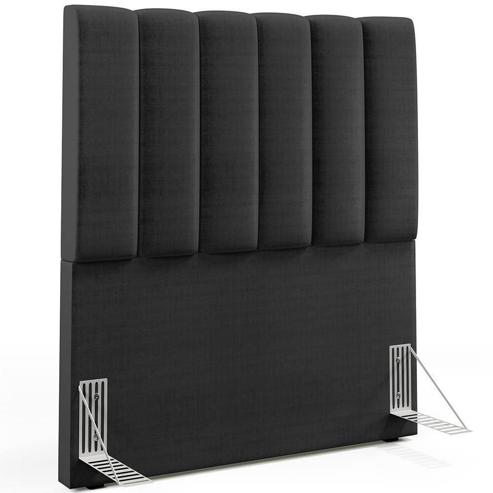 Cabeceira Cama Box Painel Solteiro 100 Cm Preto Metalizado