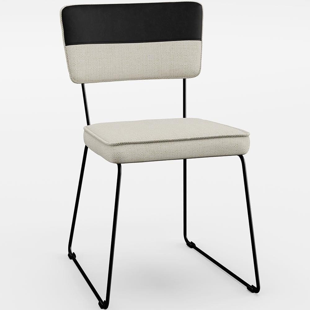 Cadeira De Jantar Allana L02 Faixa Preto Champagne