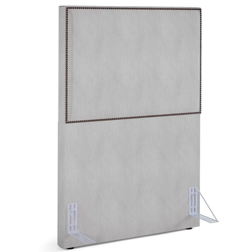 Cabeceira Cama Box Solteiro Com Tachas 100 Cm Linho Cinza