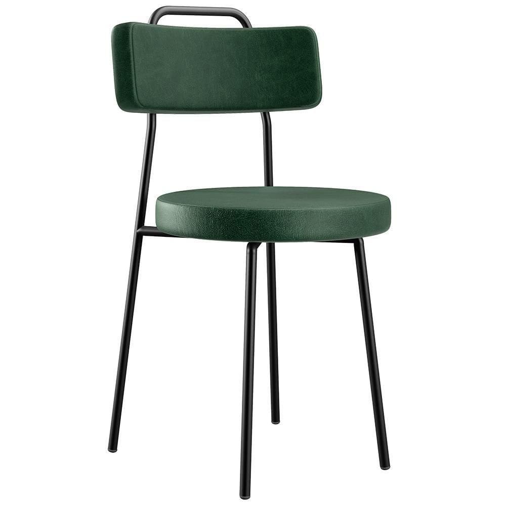 Cadeira Estofada De Jantar Barcelona F01 Verde Musgo