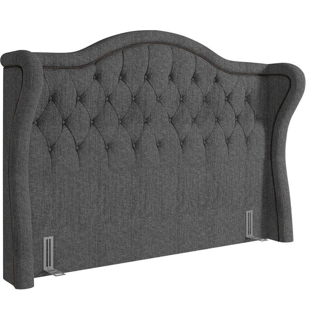 Cabeceira Cama Box Casal King 195cm P05 Lisboa Cinza Escuro