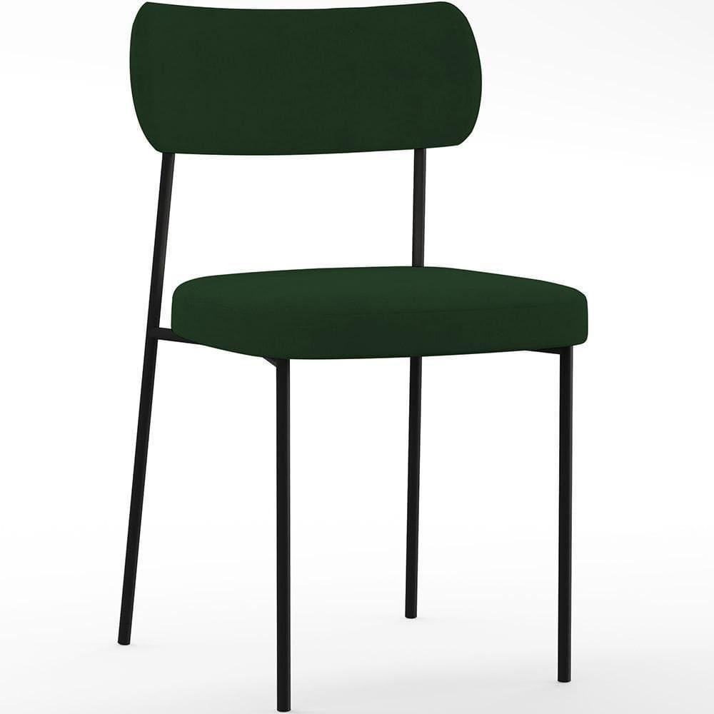 Cadeira Sala De Jantar L02 Suede Verde Musgo