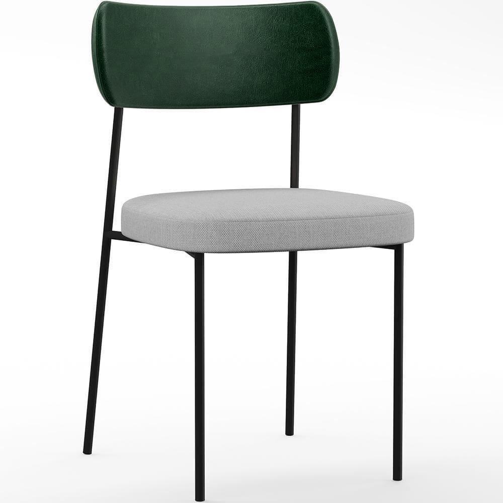 Cadeira Sala De Jantar L02 Verde Musgo Cinza