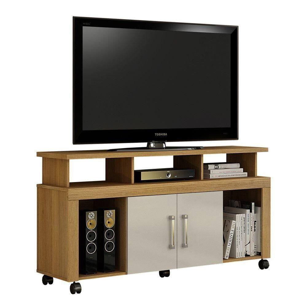 Rack Espanha Cinamomo/Off White Para Tv Até 47" Valdemóveis