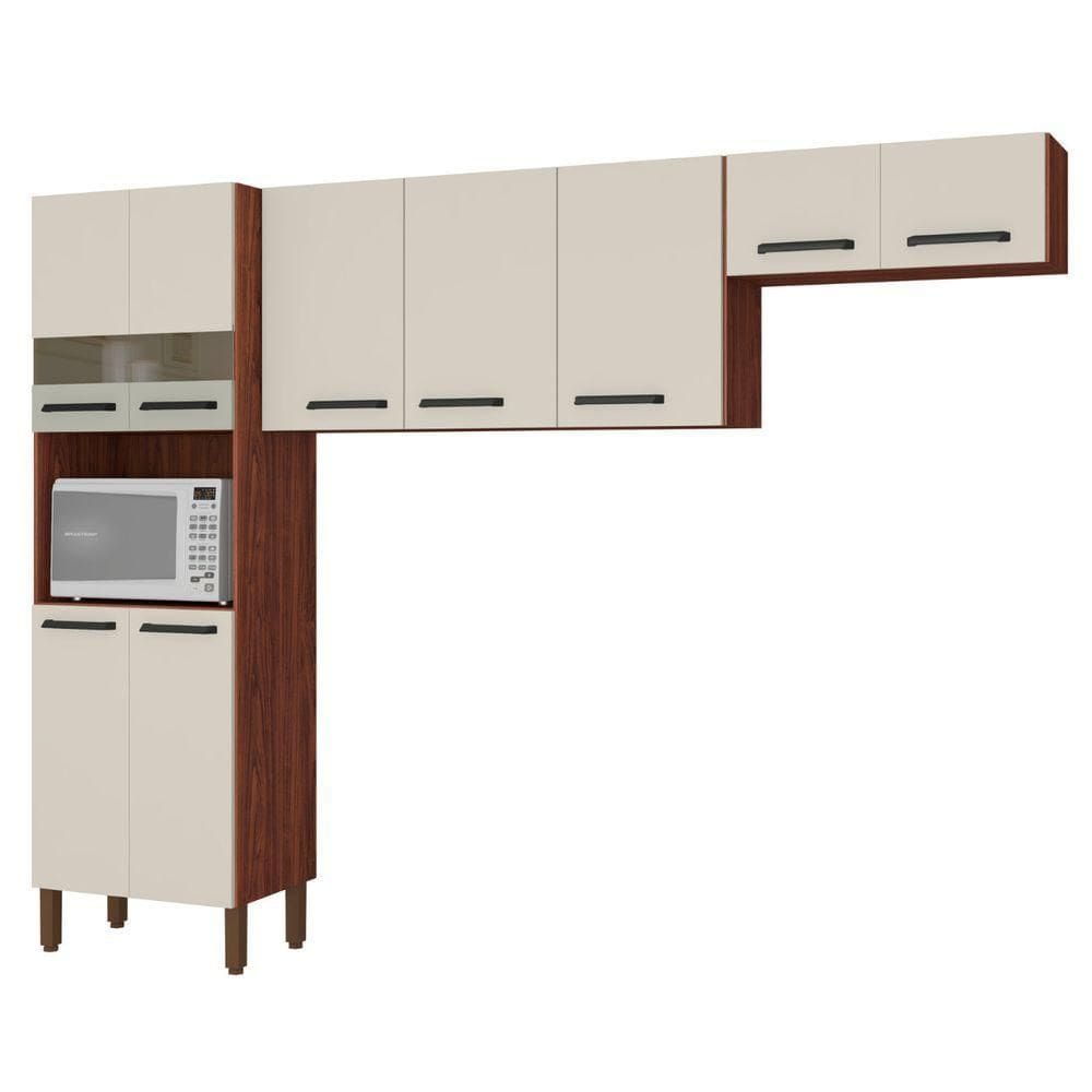Armário Para Cozinha Compacto Toledo Nogueira Off White