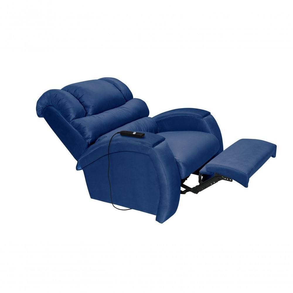 Poltrona Reclinável Imperial Zero Wall Motorizada azul Marinho 375