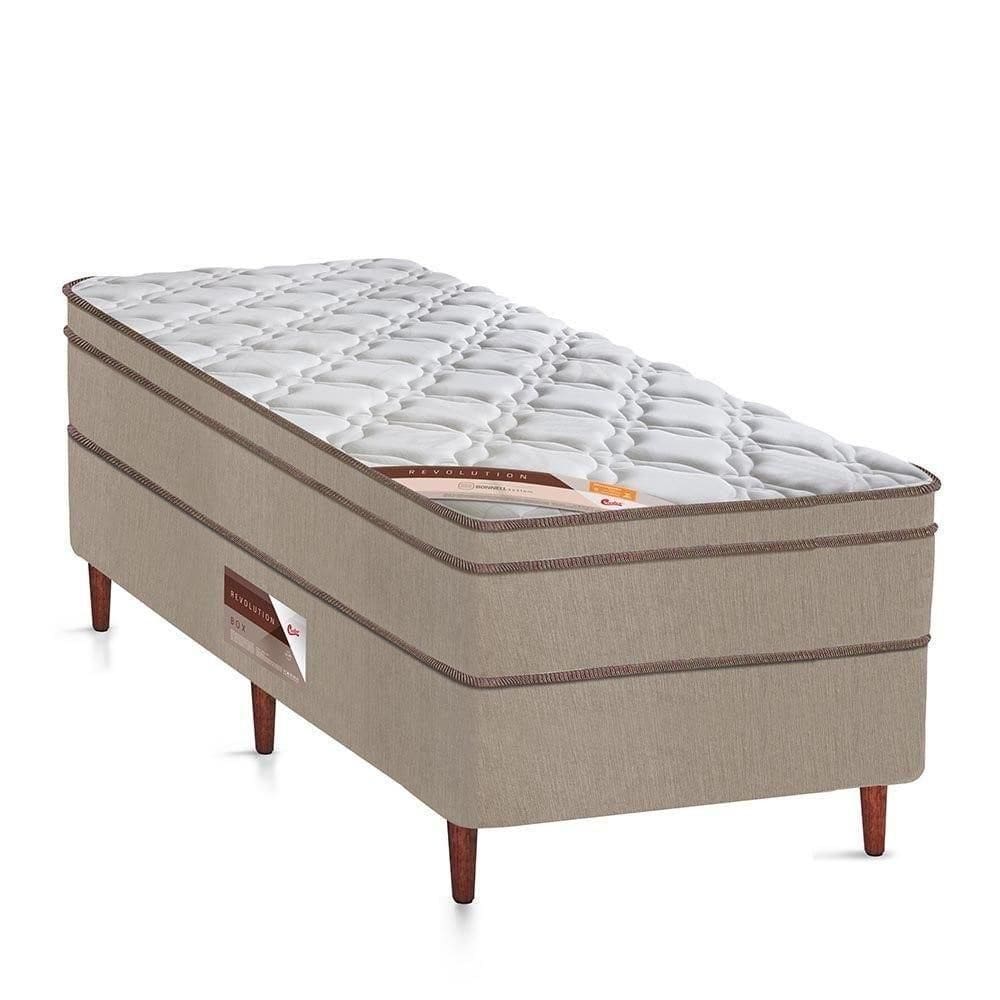 Cama Box + Colchão Castor Solteiro Innovation One Face Tecnopedic 88x188x54cm