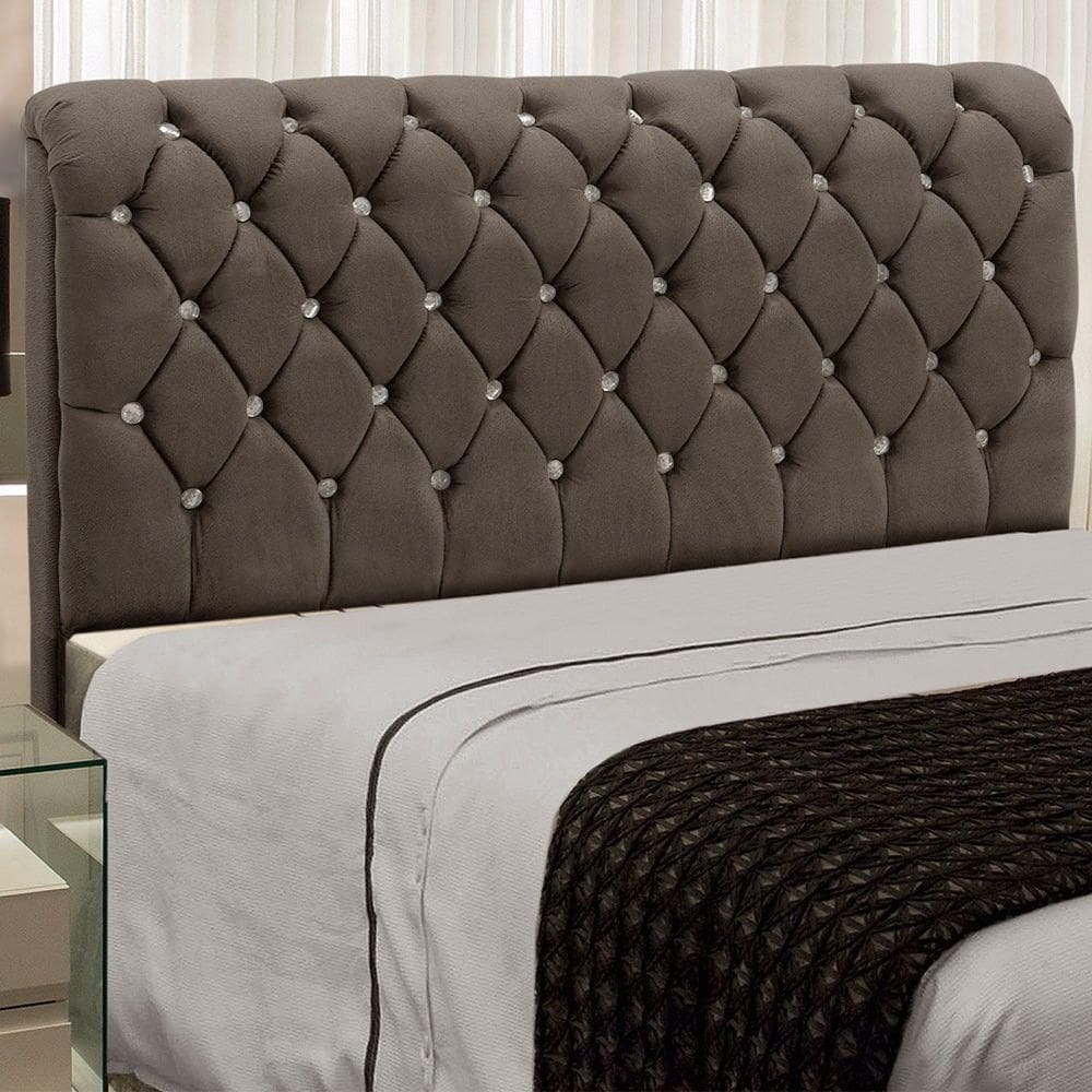 Cabeceira Fernanda 1,40 Para Cama Box Casal - Veludo Chocolate