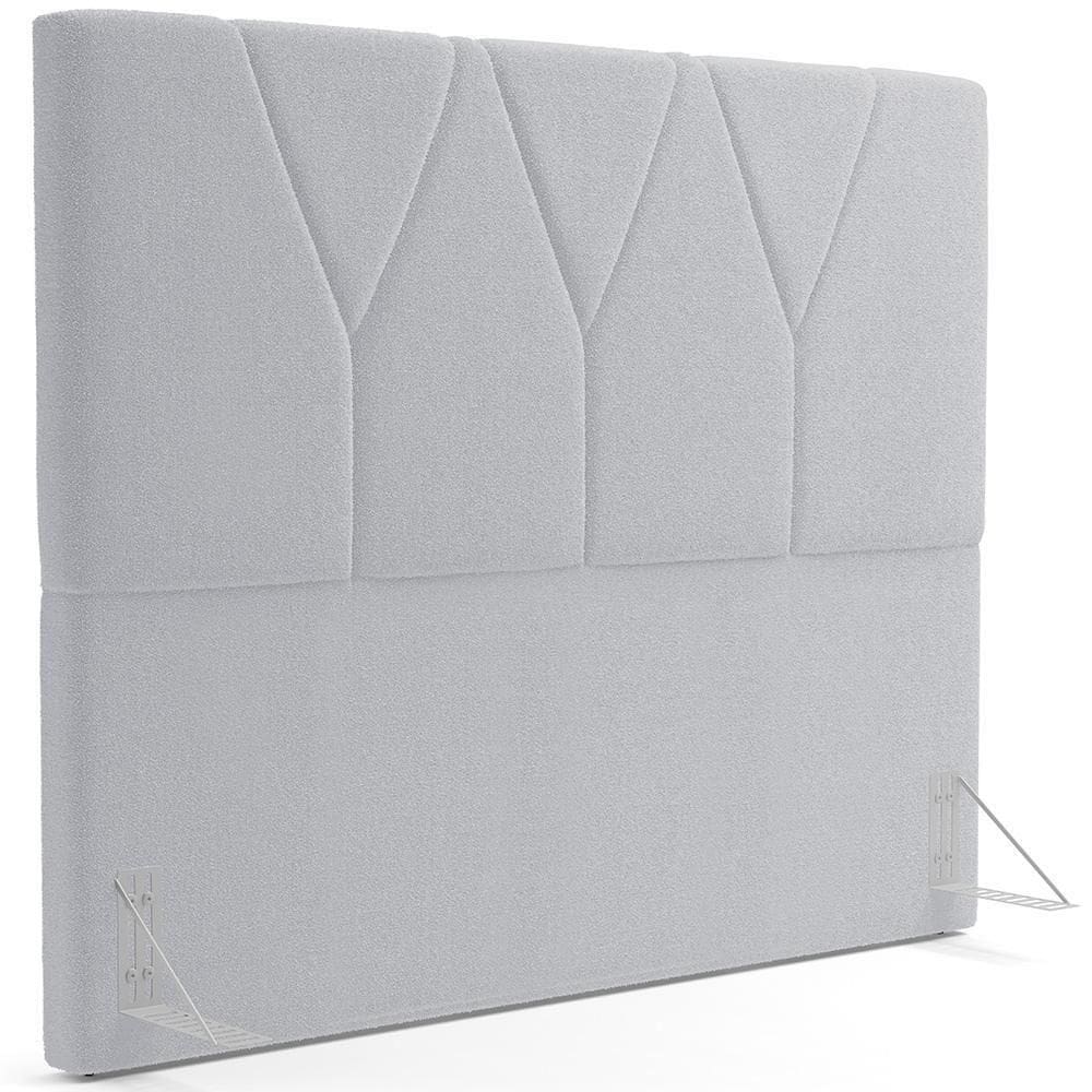 Cabeceira Cama Box Casal Quenn 160 Cm Aurora W01 Bouclê Cinza