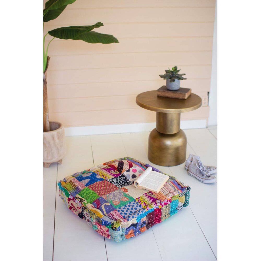 Almofada de chão Kalalou NRV2226 Square Kantha 60x20x60cm