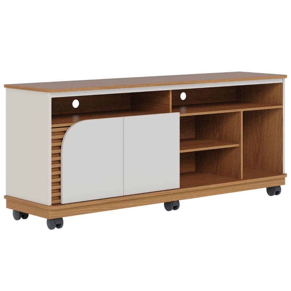 Rack Para Tvs 65 2 Portas Nápoles Freijó Off White Matte