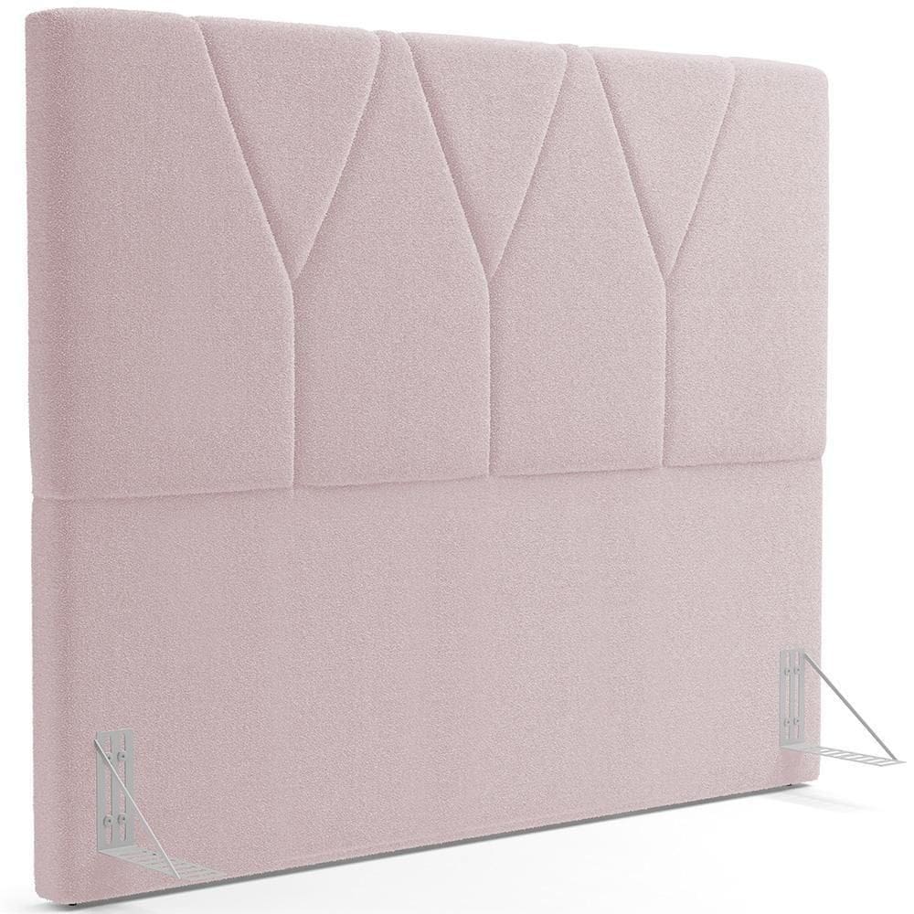 Cabeceira Cama Box Casal Quenn 160 Cm Aurora W01 Bouclê Rosê