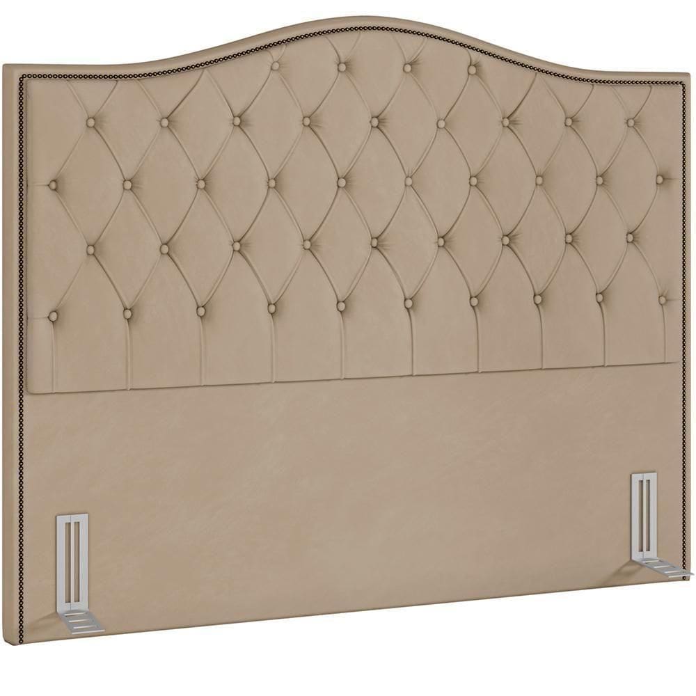 Cabeceira Cama Box Casal 140 Cm P05 Grécia Veludo Bege