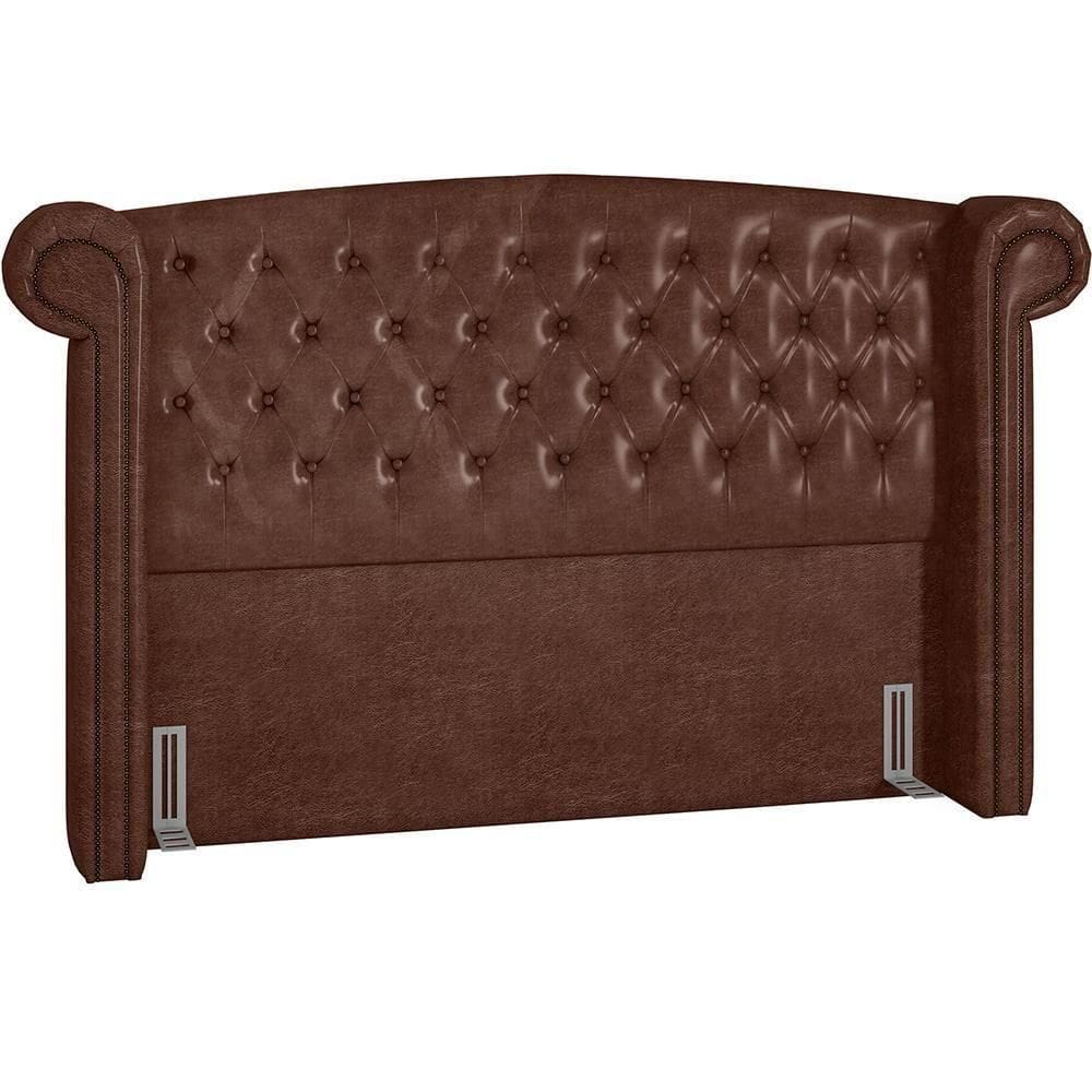 Cabeceira Cama Box Casal 140 Cm P05 Sofia Corino Marrom
