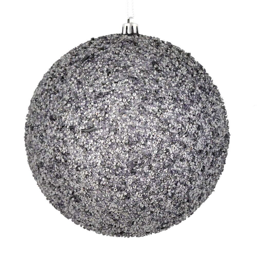 Bola enfeite Vickerman Silver Beaded de 8 cm 2 por bolsa