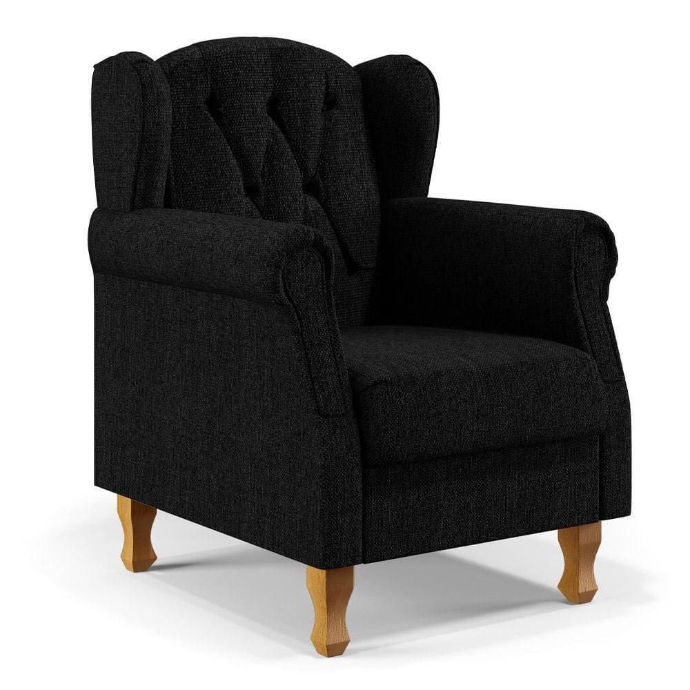 Poltrona Para Sala De Estar Yara P02 Linho Chumbo