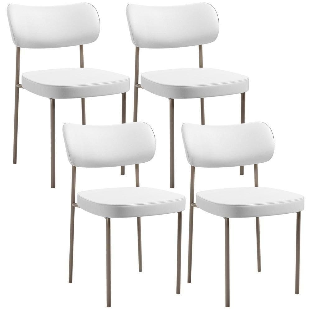 Kit 04 Cadeiras Decorativas Para Sala De Jantar Melina Base Arena L02 Facto Branco - Lyam Decor