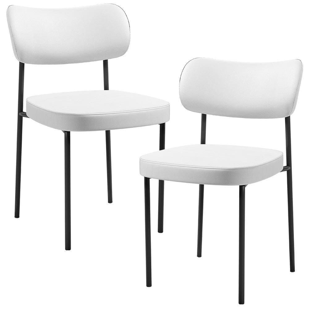 Kit 02 Cadeiras Decorativas Para Sala De Jantar Melina L02 Facto Branco - Lyam Decor