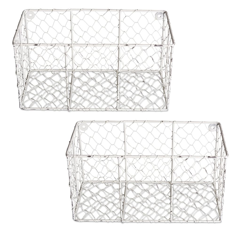 Cestos de parede DII Chicken Wire Collection Vintage White (2)