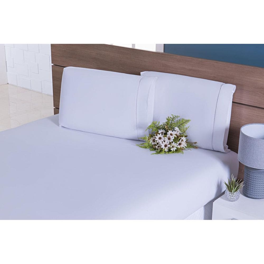 Jogo Lençol 4 Peças Cama Viúva 1,88M X 1,28M Percal Branco