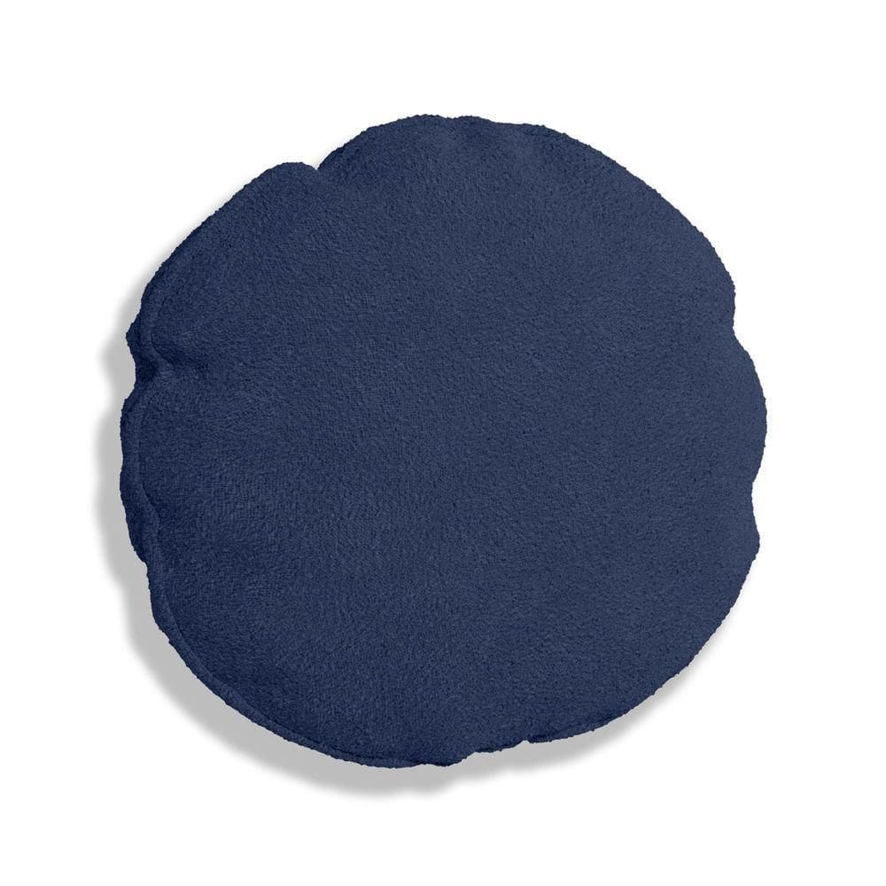 Almofada Bolacha Redonda Cookie Boucle - 7 Decor Azul Marinho