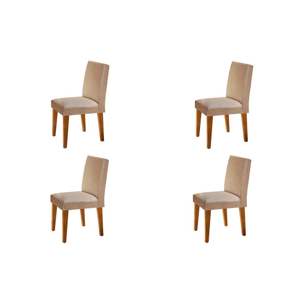 Conjunto Com 4 Cadeiras para Mesa de Jantar Grécia MDF Rufato