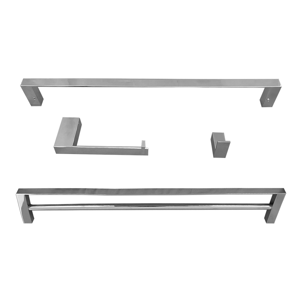 Kit Papeleira Cabide Toalheiro Duplo 60 Toalheiro 30 Slim