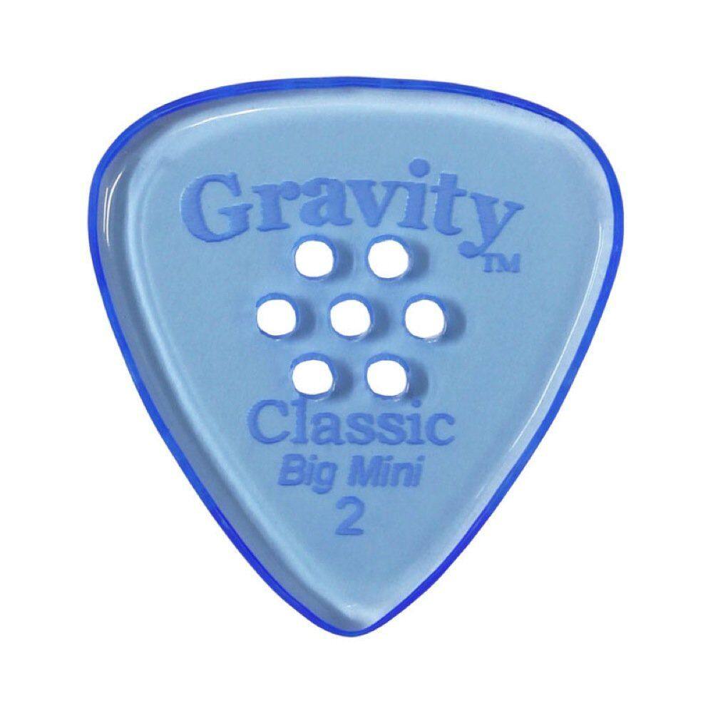 Palheta de guitarra Gravity Picks Classic 2.0 mm com acabamento polido azul