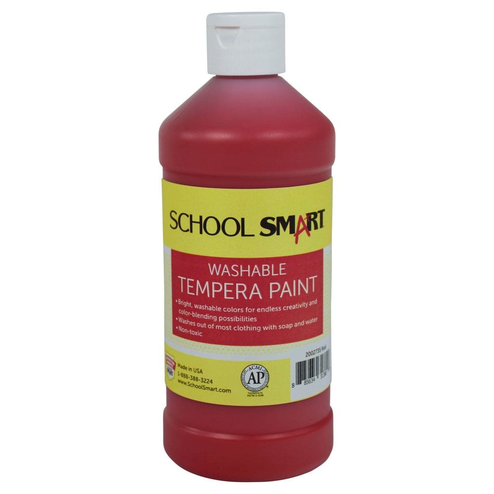 Frasco de 473 ml lavável Paint School Smart Tempera Red