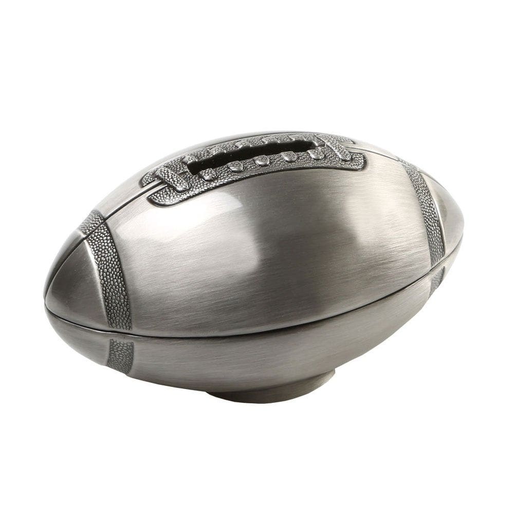 Pewter Football Bank Creative Gifts International para crianças