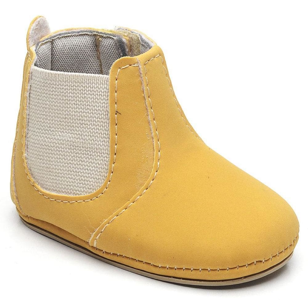 Sapato Botinha Bebe Baby Menino Confort Country Amarelo