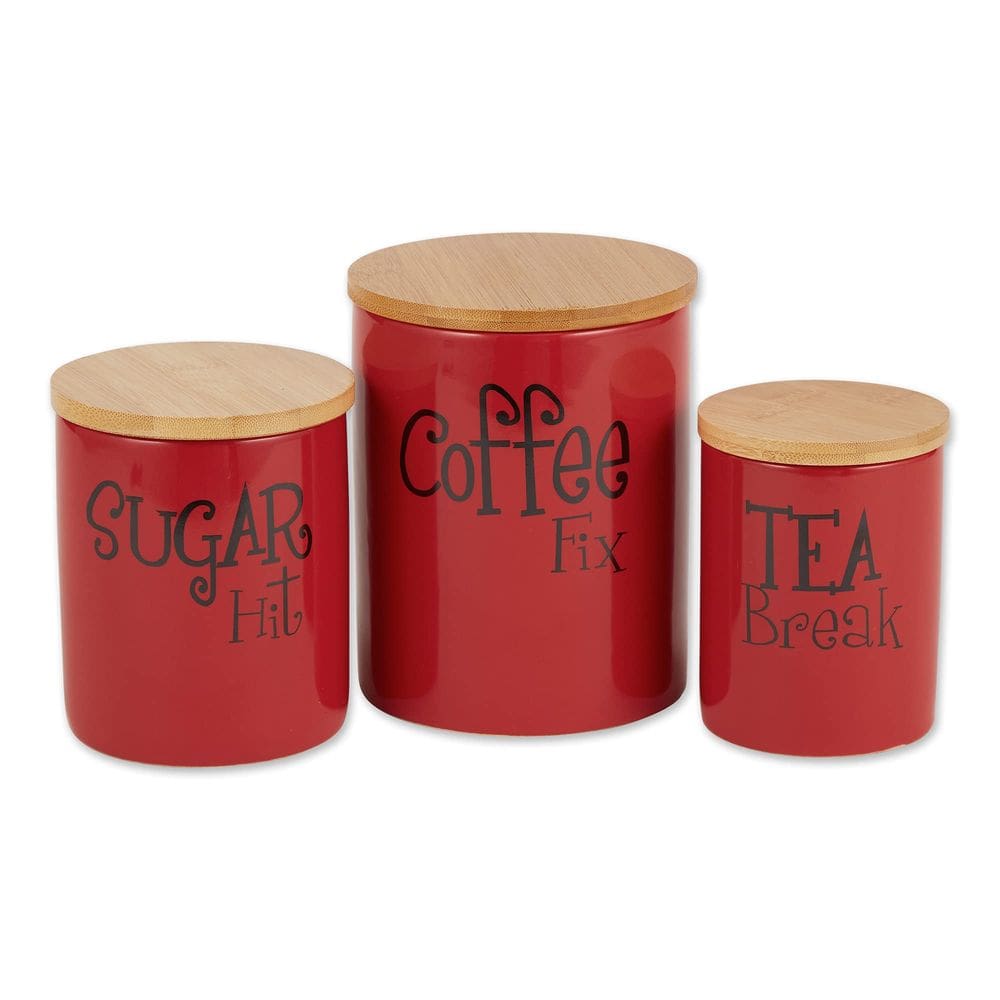 Conjunto de vasilhas DII Retro Collection Ceramics Red 3 peças