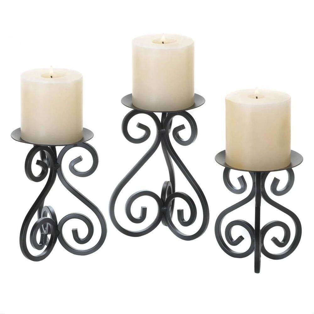 Suporte de vela Trio Accent Plus Elegant Scrollwork