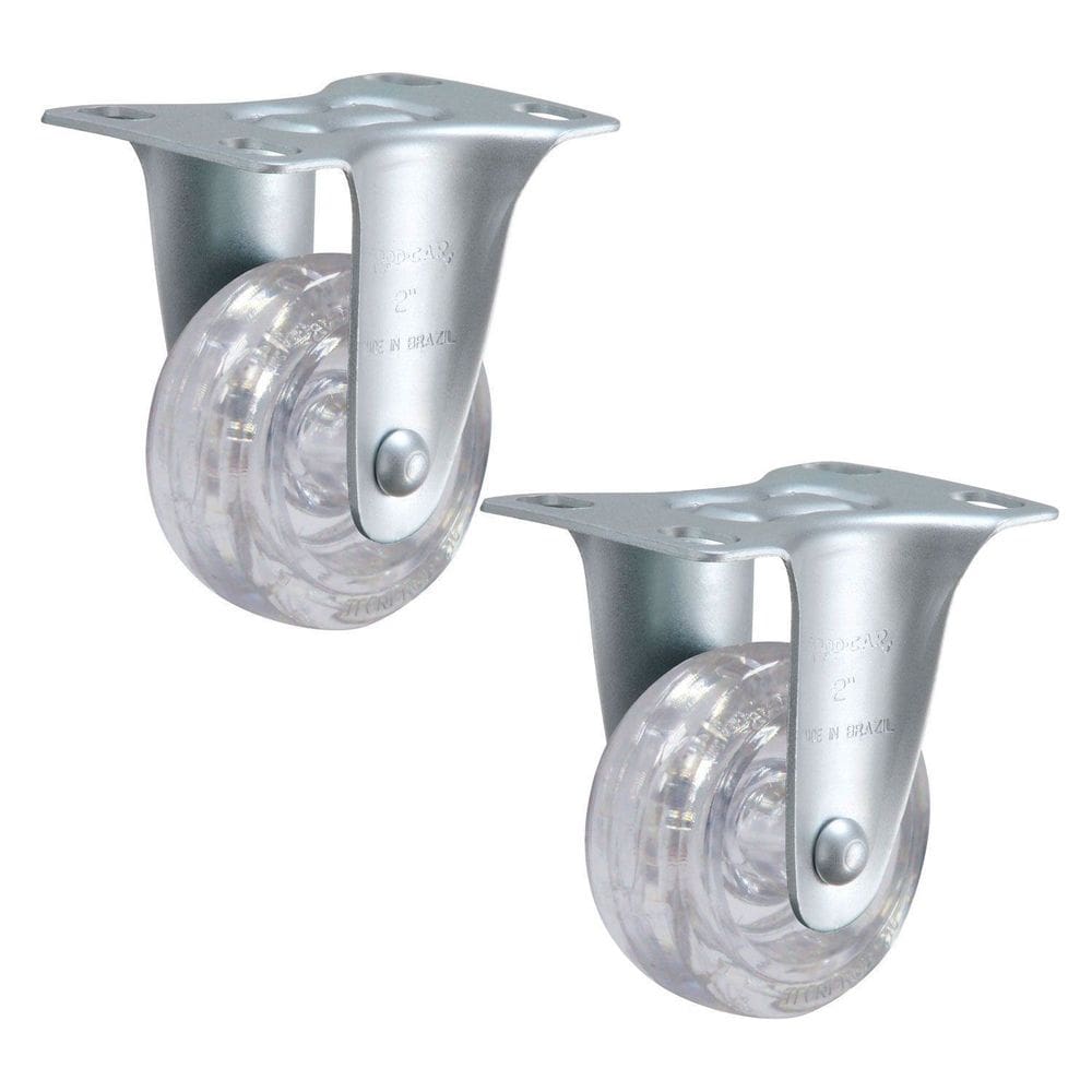 Rodízio Fixo 2” FLR 210 GEL 30kg Incolor 123986 2un Rod-Car