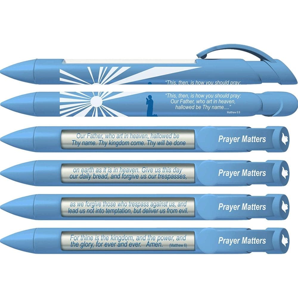 Caneta comemorativa Rotating Message Prayer Matters, pacote com 6