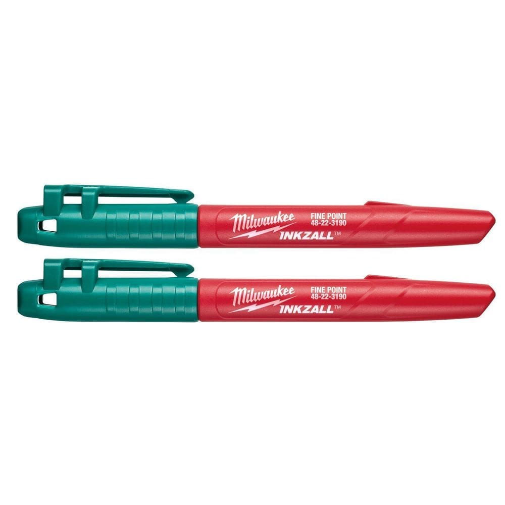 Kit 2 Canetas Verdes Ponta Fina Inkzall 48-22-3190 Milwaukee
