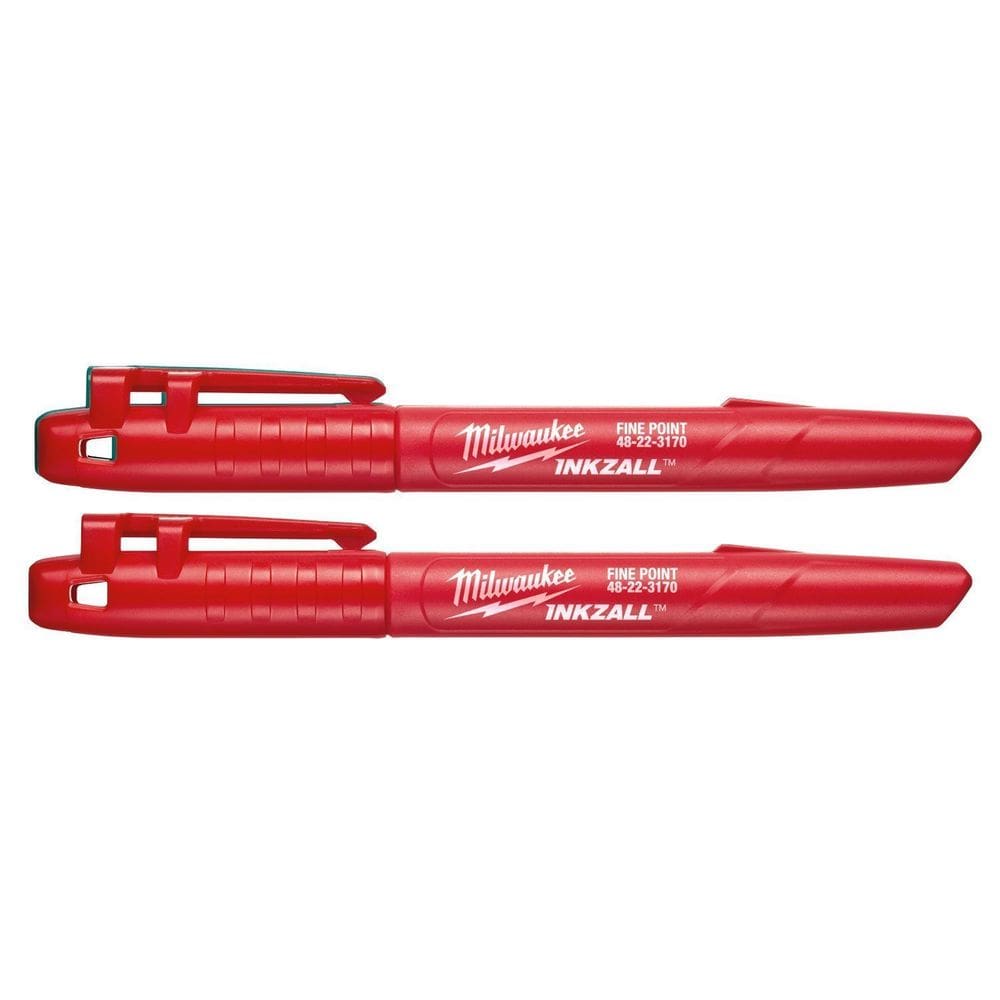Kit 2 Canetas Vermelhas Ponta Fina Inkzall 48-22-3170 Milwaukee