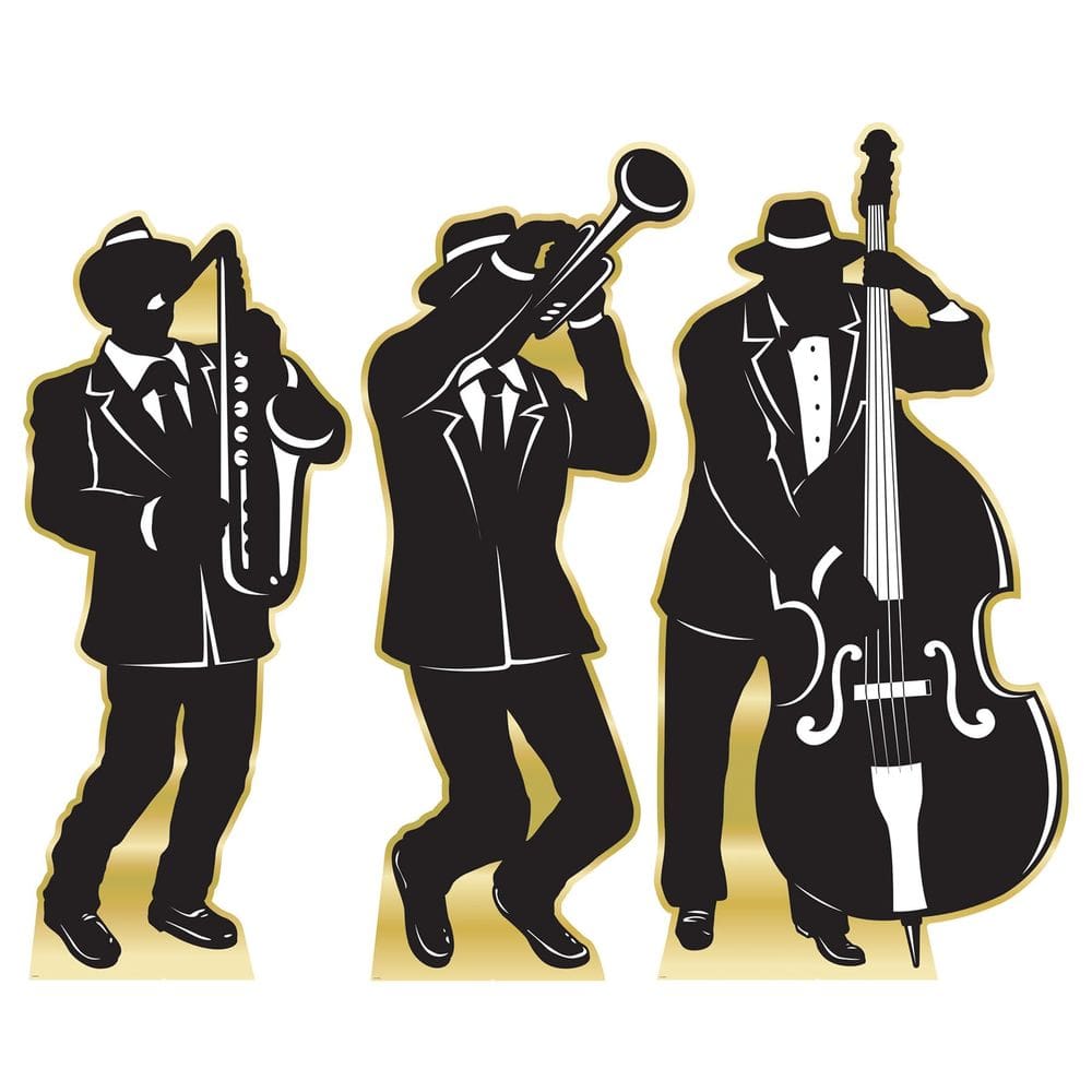 Cardboard Great 20`s Jazz Band Silhouette Stand-Ups Beistle
