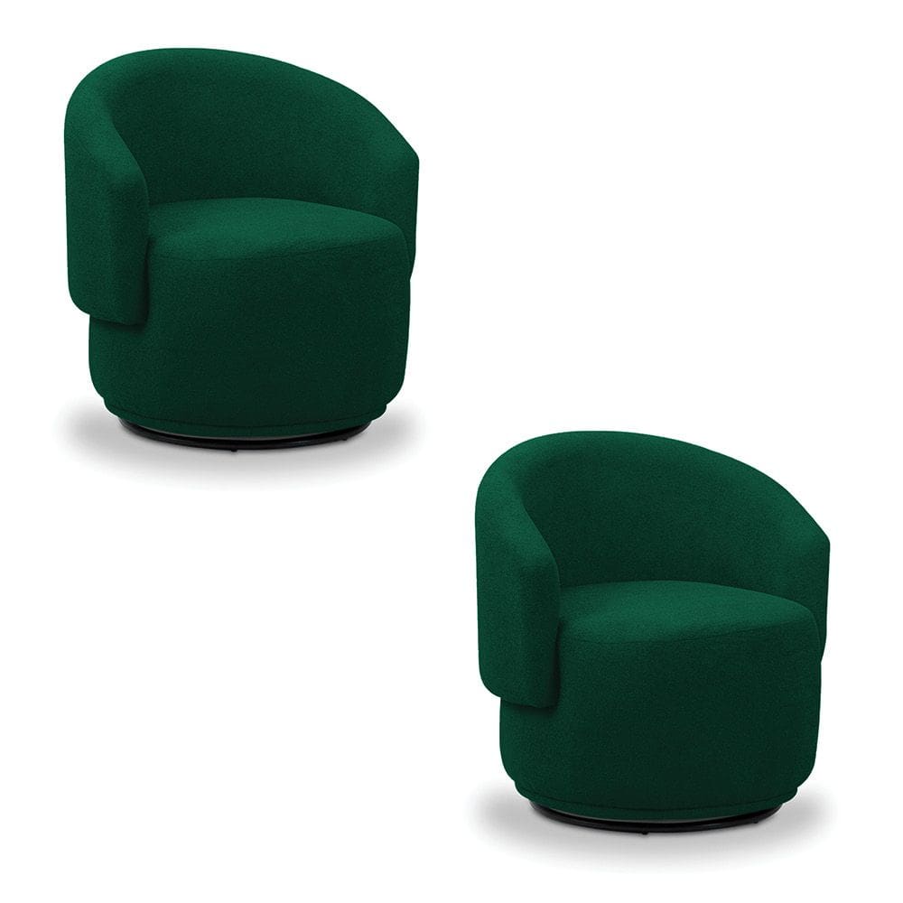 Poltrona Decorativa Orgânica Giratória Kit 2 Névoa Bouclê E03 - D`Rossi
