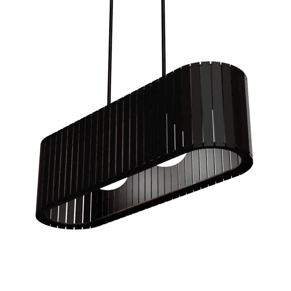 Luminária Pendente Belvedere Modelo Ripado Preta