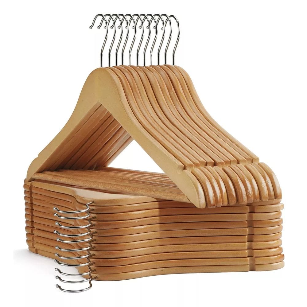 Conjunto C/ 30 Cabides Rústico De Alta Qualidade Madeira Resistente