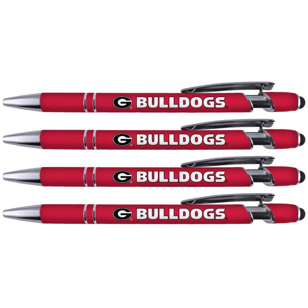 Caneta comemorativa Pen Georgia Soft Touch Coated Metal, pacote com 4 unidades, vermelha