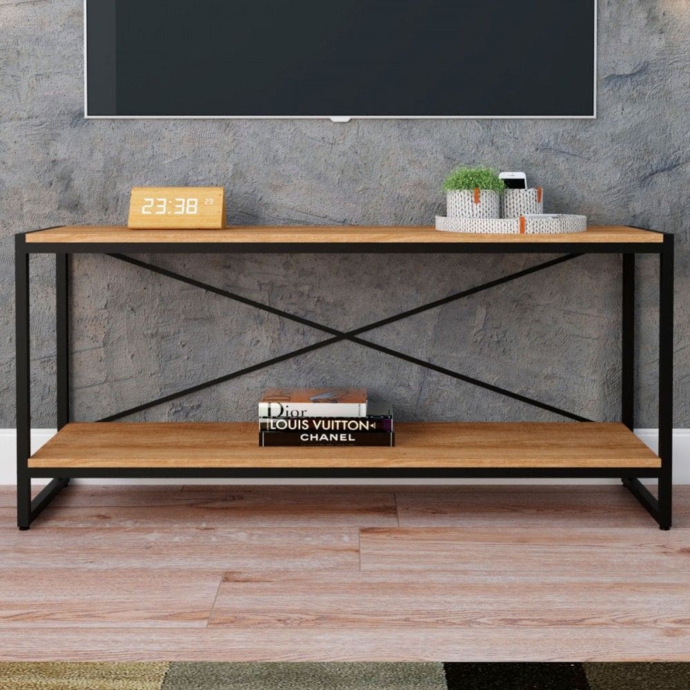 Rack para TV Até 50 Polegadas Leader 1 Prateleira Lâmina Marrom/Preto - Pnr Móveis